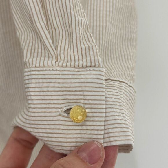 Max & Moi Paris Beige Striped Dress V-Neck Size EUR 40 US L - Picture 6 of 10